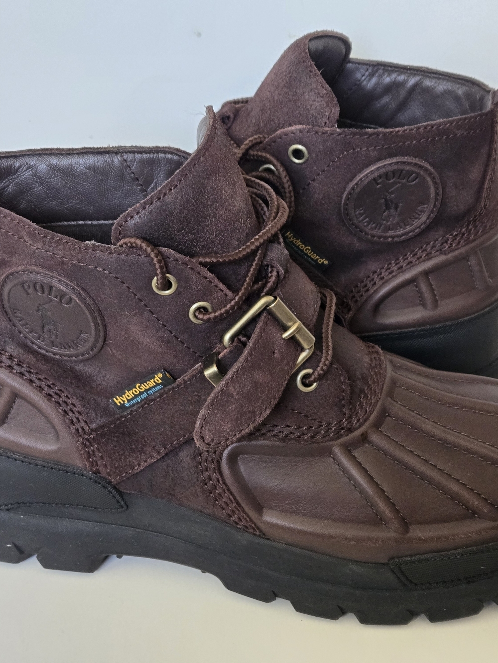 Polo by Ralph Lauren Brown Hydr0Guard Suede Leather Duck Boots - Men 10D Weather